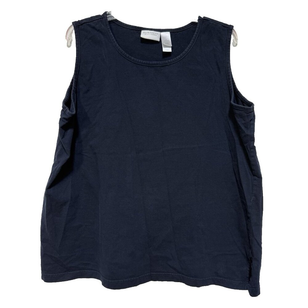 Elisabeth Liz Claiborne Womens Plus 2 Tank Top Shell Layering Blue Sleeveless